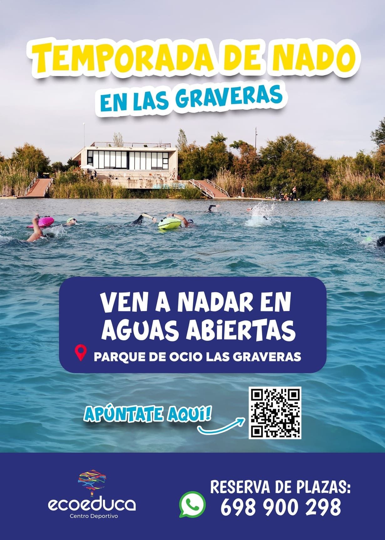 A poster that says temporada de nado en las gravaras