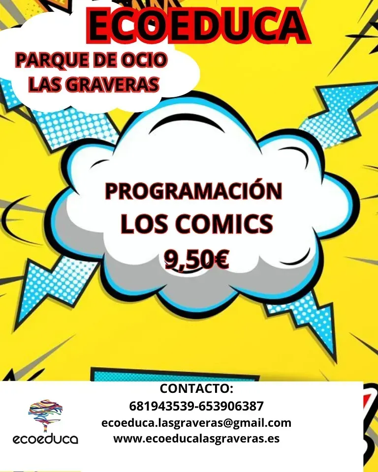 An advertisement for ecoeduca parque de ocio las graveras