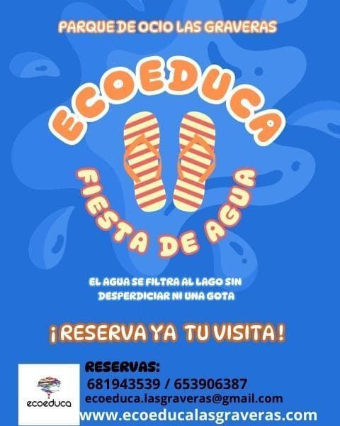 An advertisement for parque de ocio las gravaras fiesta de agua