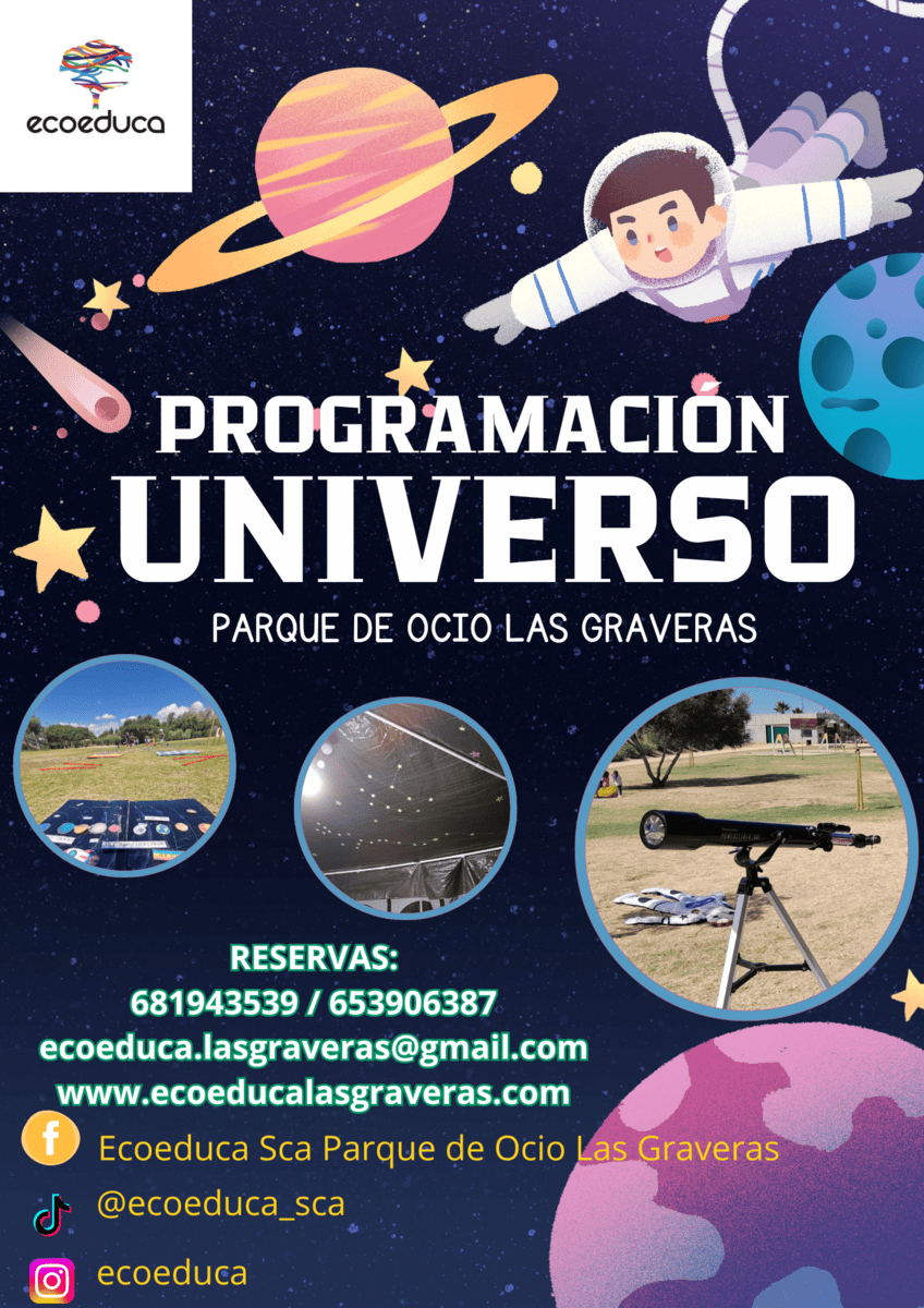 Un cartel de un programa llamado universo de programación.