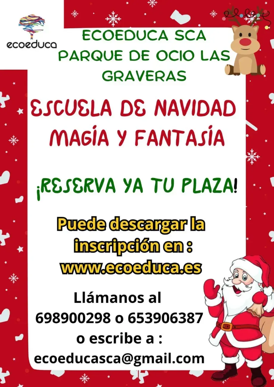 An advertisement for ecoeduca sca parque de ocio las gravaras