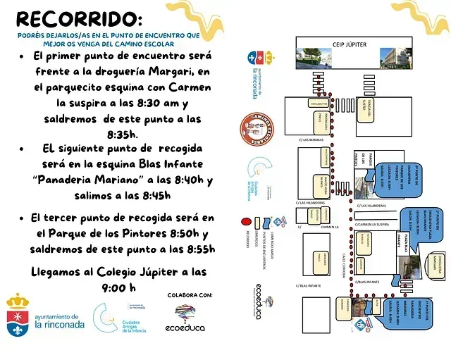 Un mapa con las palabras recorrido en él