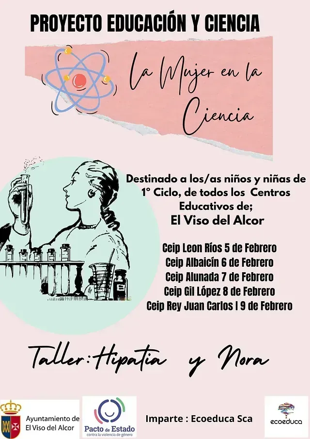 A poster for a proyecto educacion y ciencia called la mujer en la ciencia