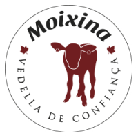 Moixina logo with a red calf and the words “Vedella de Confiança” around a circle