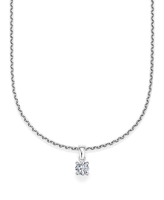 Eine Halskette mit einem Diamantanhänger an einer Kette.