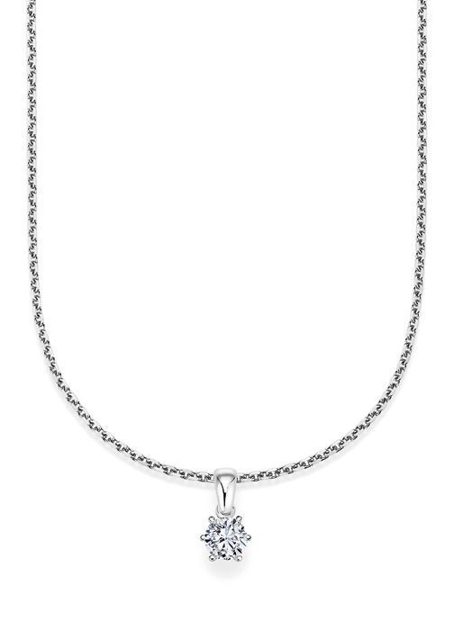 Eine Halskette mit einem Diamantanhänger an einer Kette