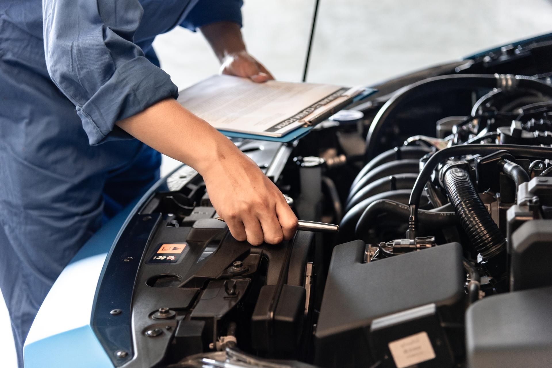 Auto wird inspiziert