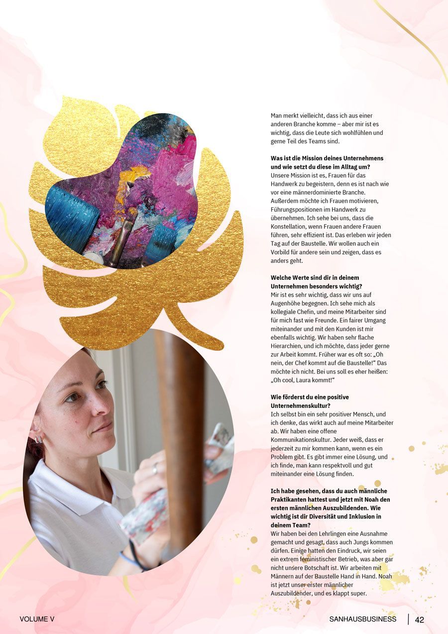 Eine Frau malt ein Bild auf eine Leinwand.