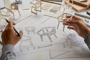 Bauzeichnung für einen Stuhl