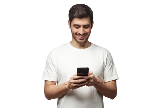 Homme qui regarde son téléphone