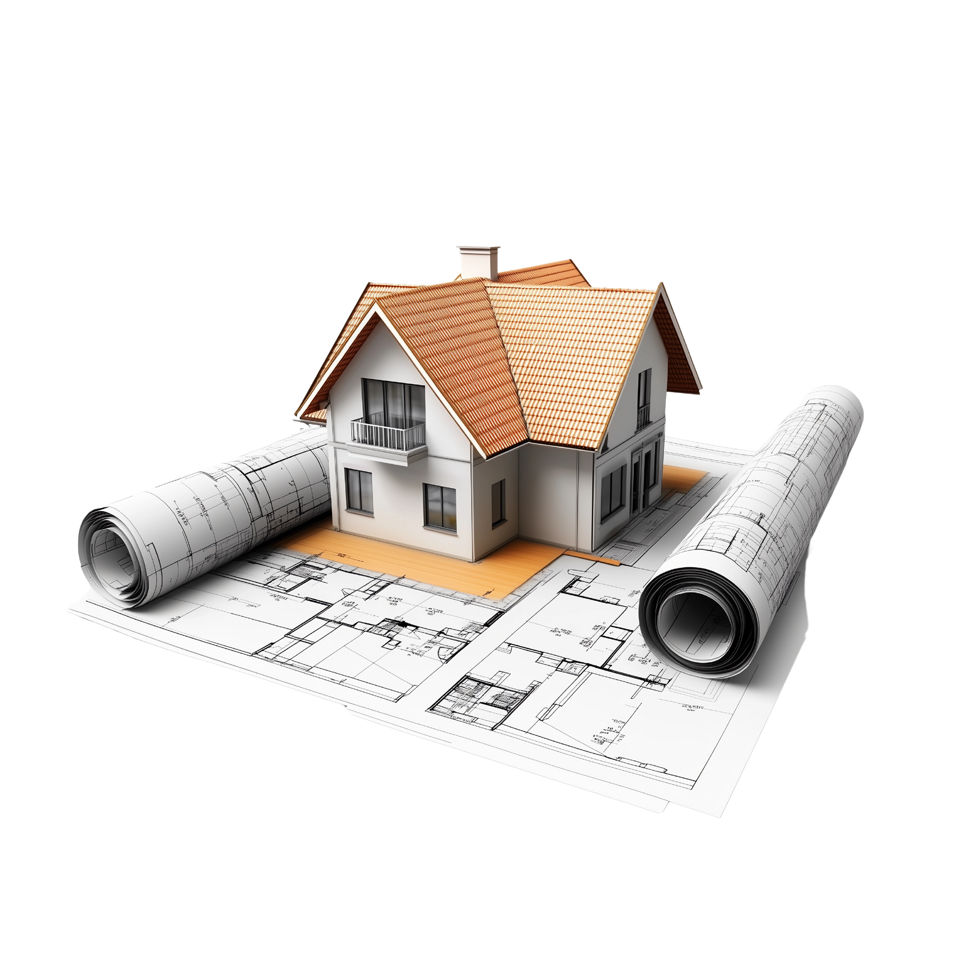 Une maison et des plans