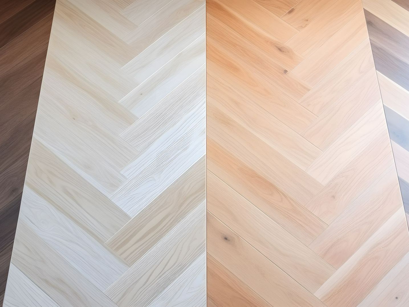 Parquets avec chevrons aux teintes variées