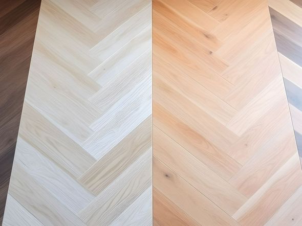 Parquets avec chevrons aux teintes variées