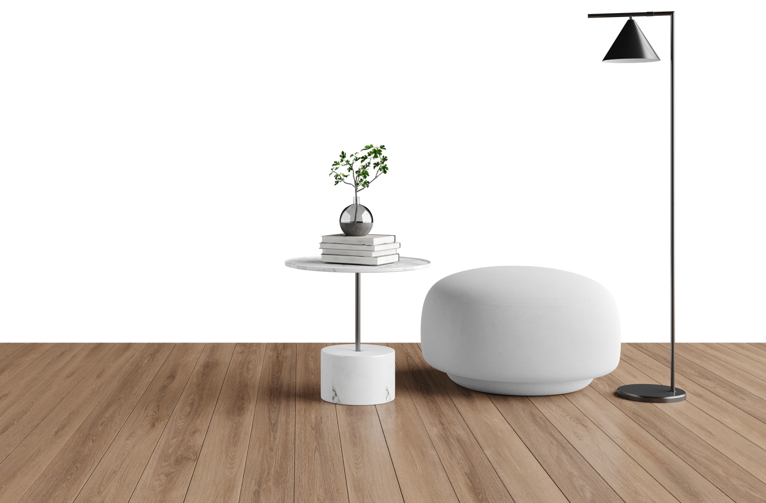 Vecteur avec parquet et déco design