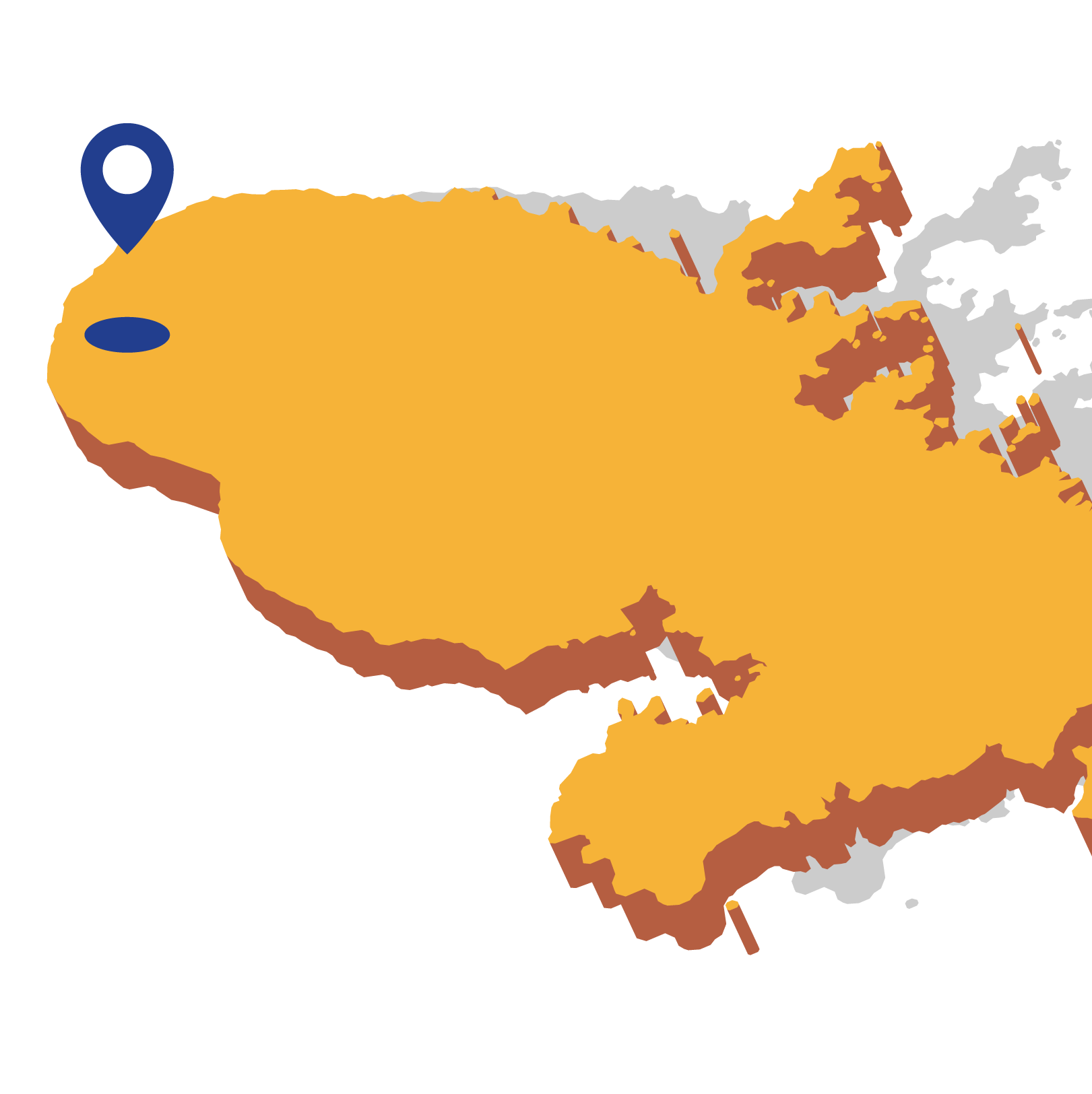 Carte 3D de la Martinique.