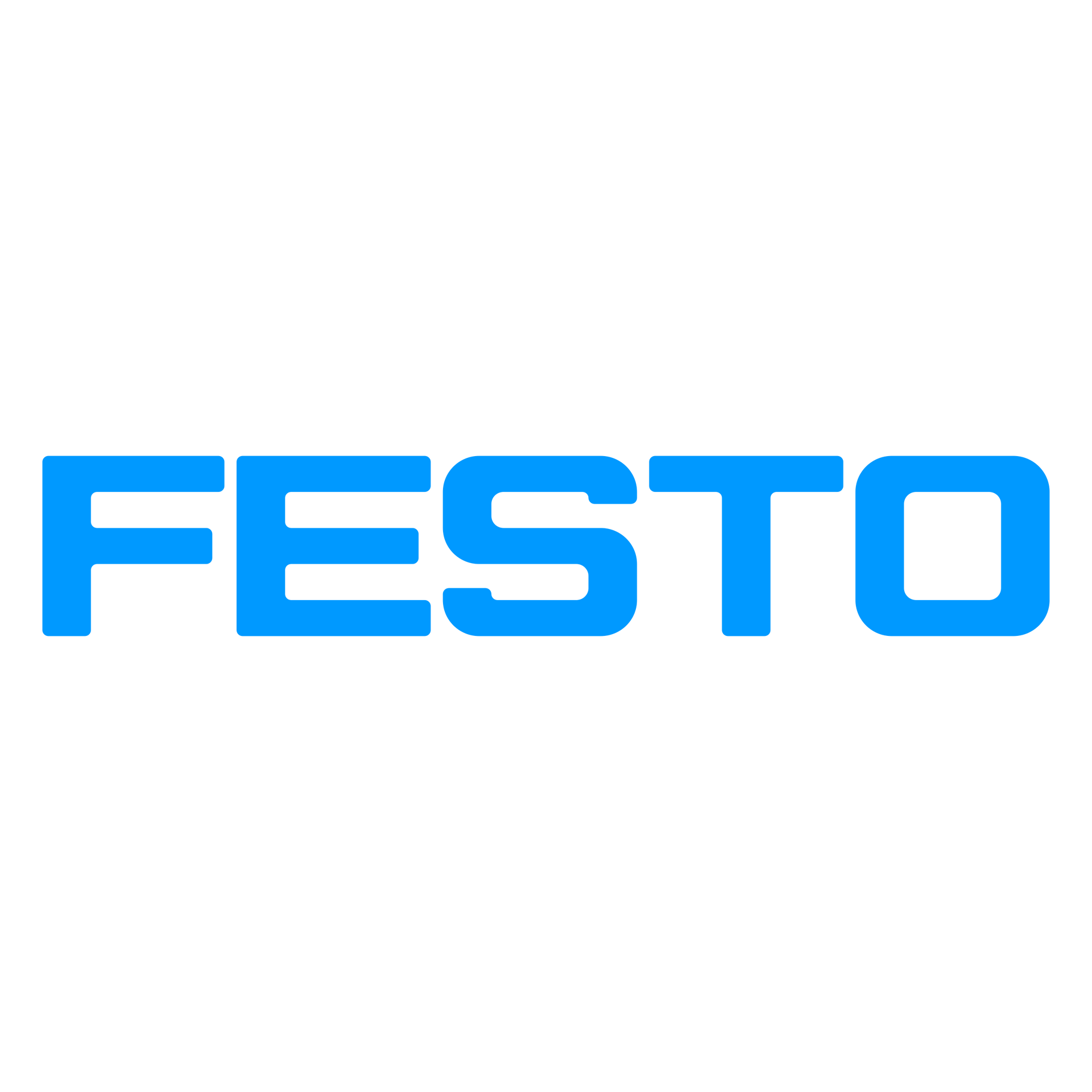 FESTO-Logo in blauer Schrift auf weißem Hintergrund.