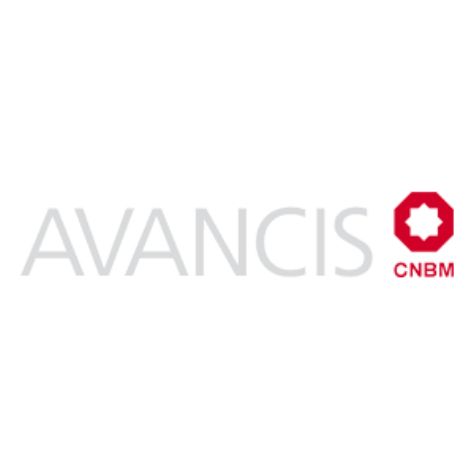 Ein weiß-rotes Logo für Avancis CNBM