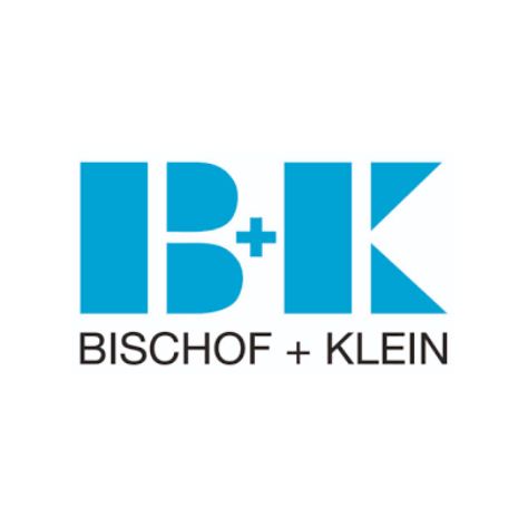 Ein blau-weißes Logo für B + K Bischof + Klein