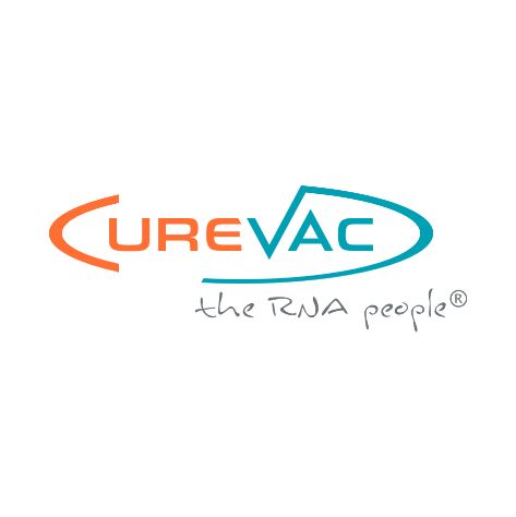 Ein Logo für ein Unternehmen namens Curevac, die RNA-Leute