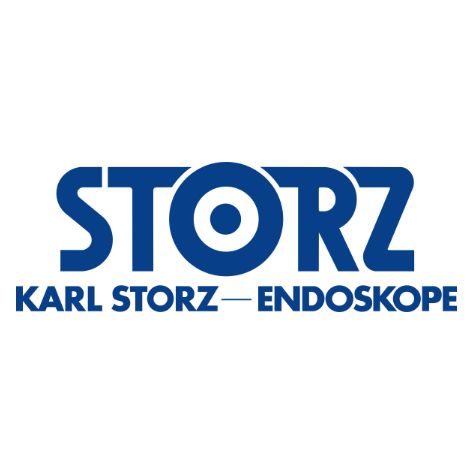 Das Logo von Karl Storz Endoskopie ist blau und weiß.