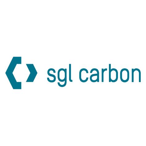 Das Logo von SGL Carbon ist blau und weiß auf weißem Hintergrund.