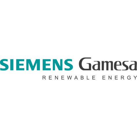 Das Siemens Gamesa-Logo ist ein Unternehmen für erneuerbare Energien.