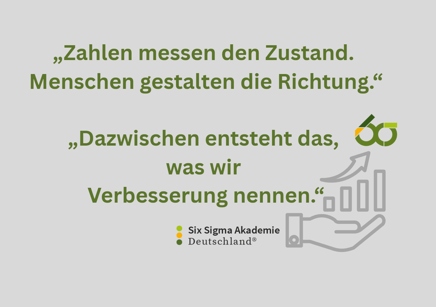 Inspirierende Grafik der Six Sigma Akademie Deutschland®: 
Sie zeigt, dass Zahlen den Zustand messen
