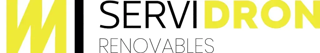 Un logotipo amarillo y negro para Servidron Renovables