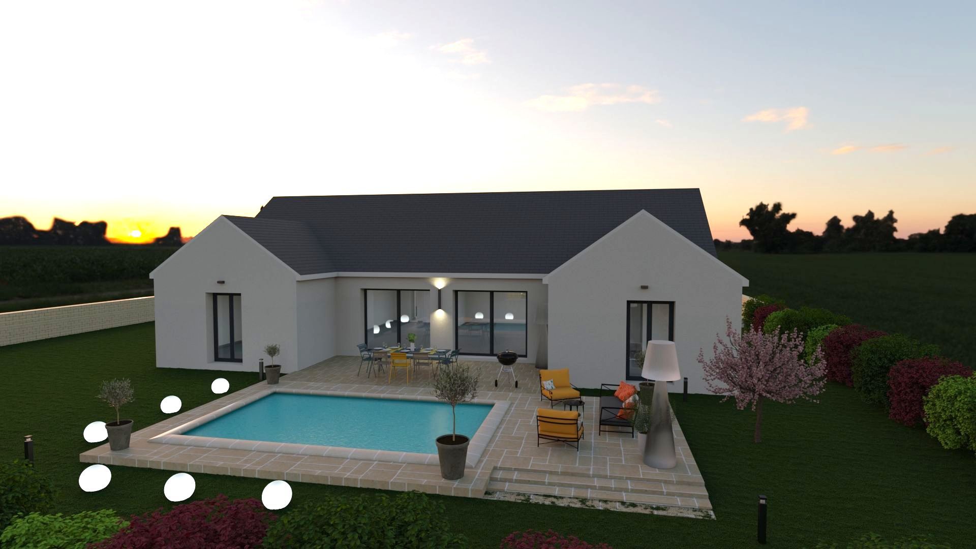 Modèle de maison en U