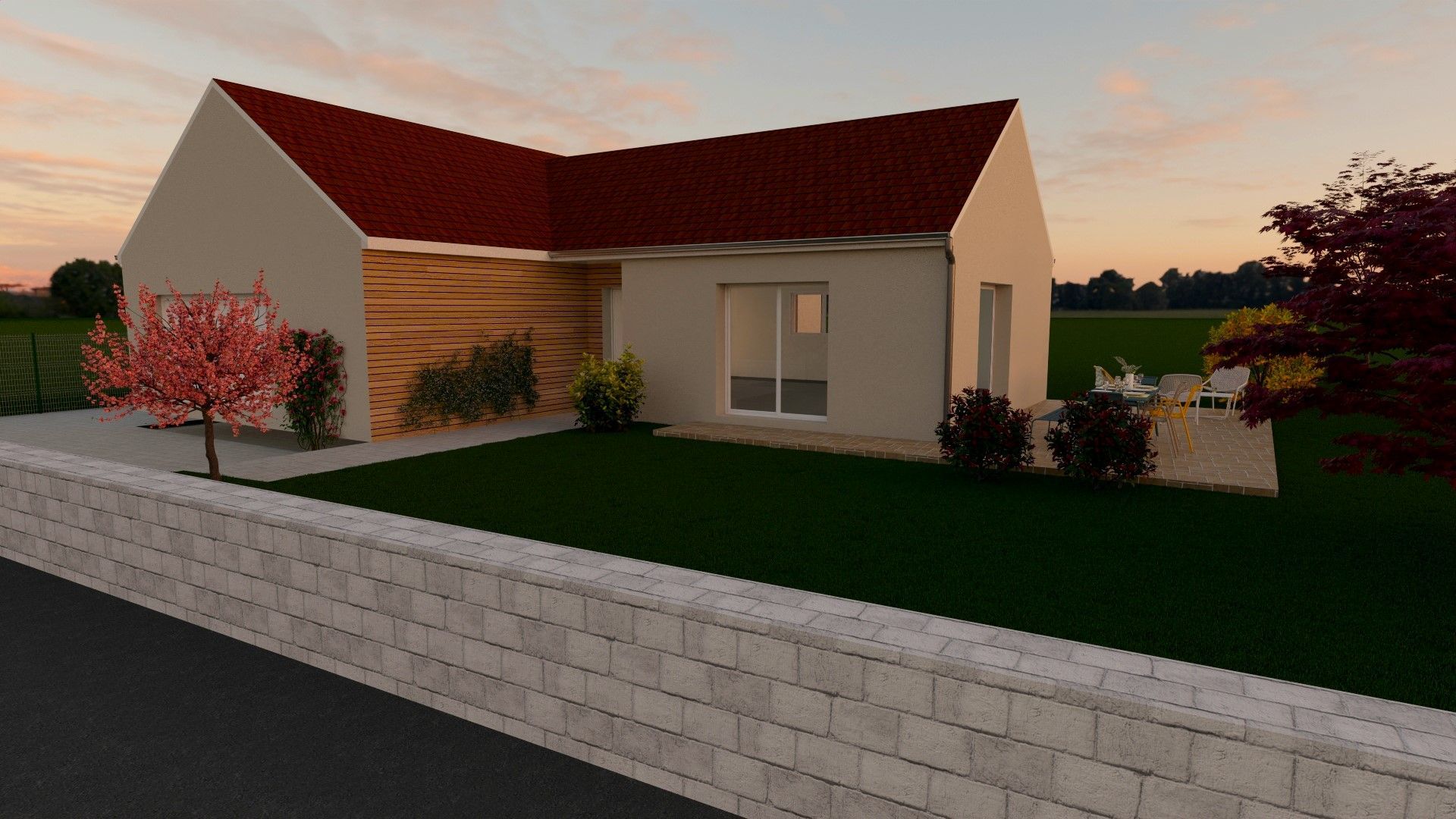 Modèle de maison en T