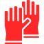 Un par de guantes rojos sobre un fondo blanco.