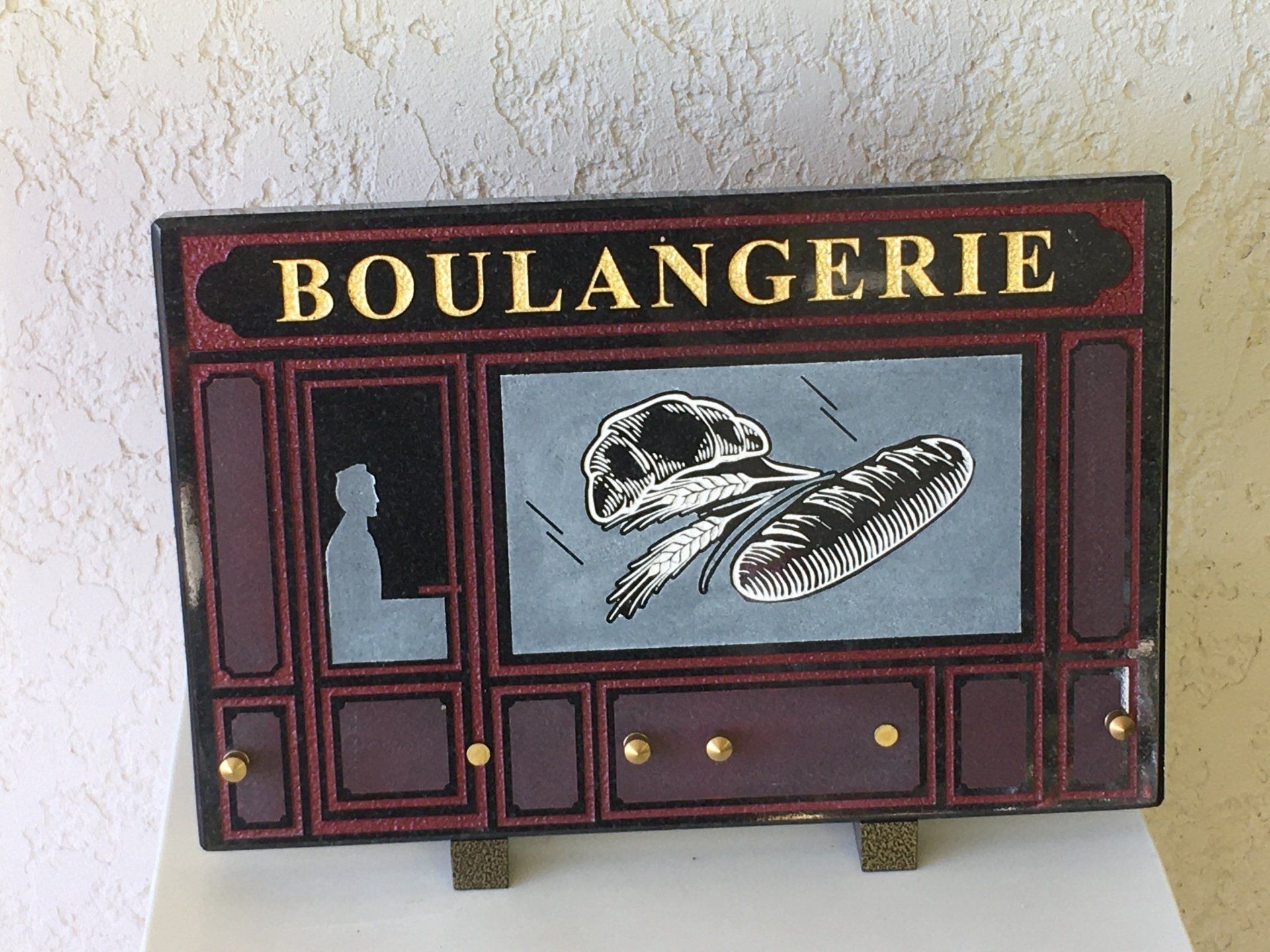 Plaque gravée avec boulangerie