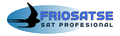 Logotipo de Friosatse SAT Profesional. &Oacute;valo azul con silueta de p&aacute;jaro negro y texto azul.