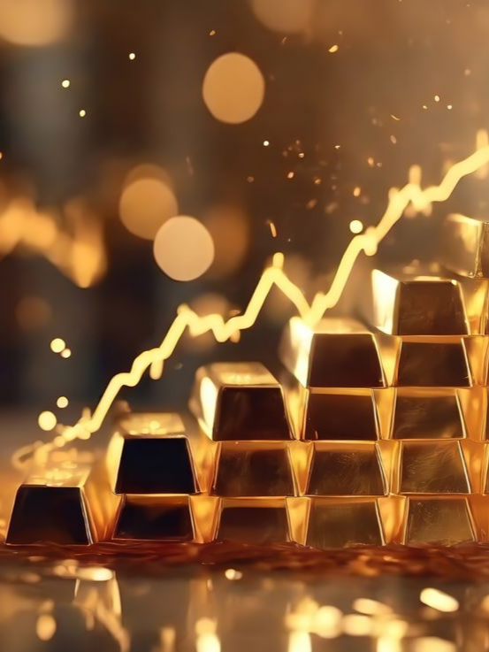 Des lingots posés en forme d'escaliers