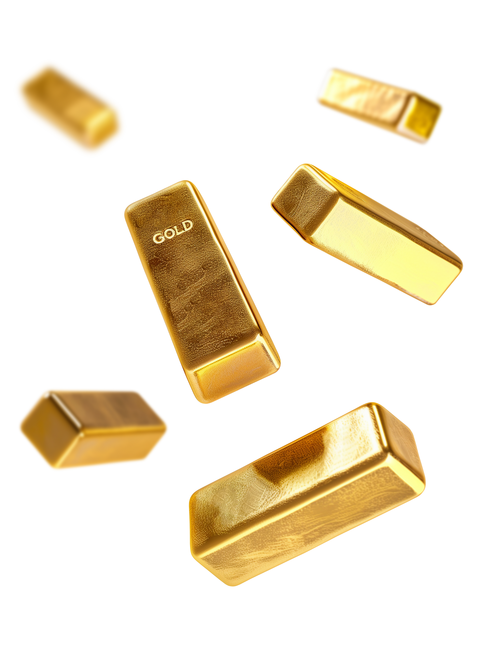 Des lingots d'or qui tombent