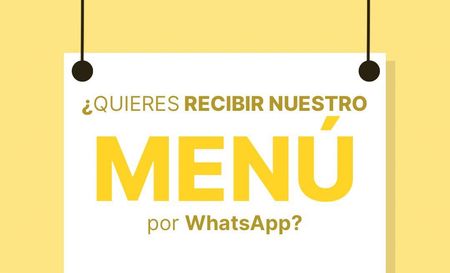 Un anuncio de Casa Gabriel invita a los clientes a recibir su menú a través de WhatsApp enviándoles un mensaje.