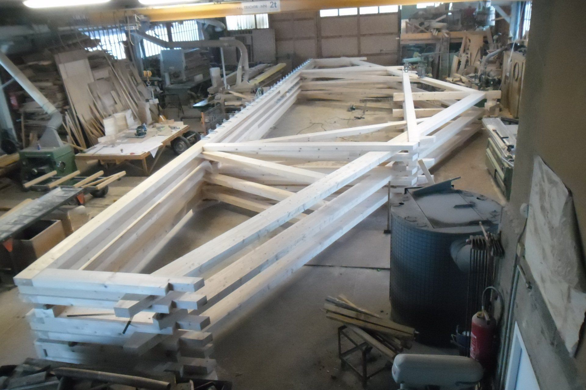 Fabrication d'une charpente en atelier