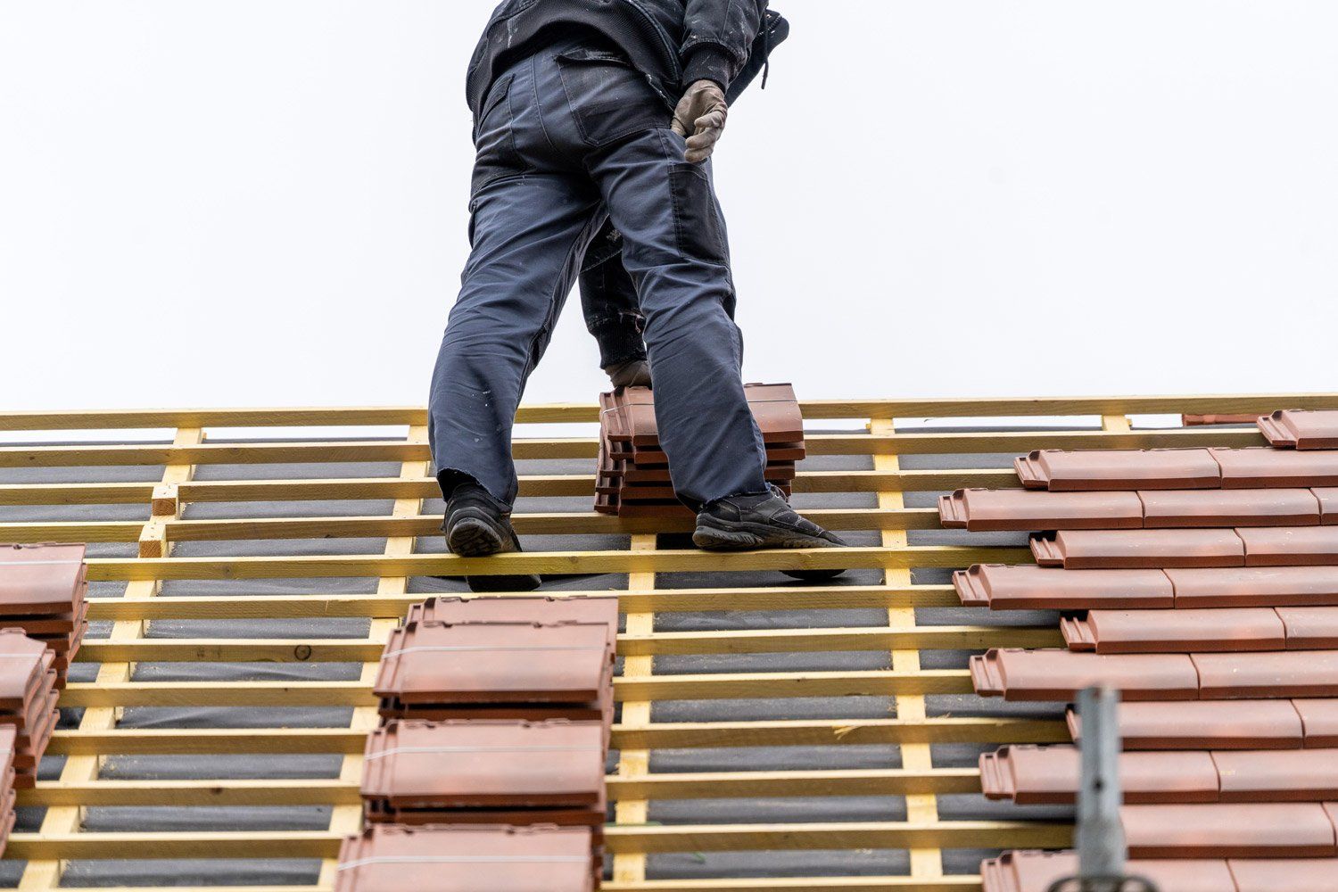 Toiture en cours de recouvrement