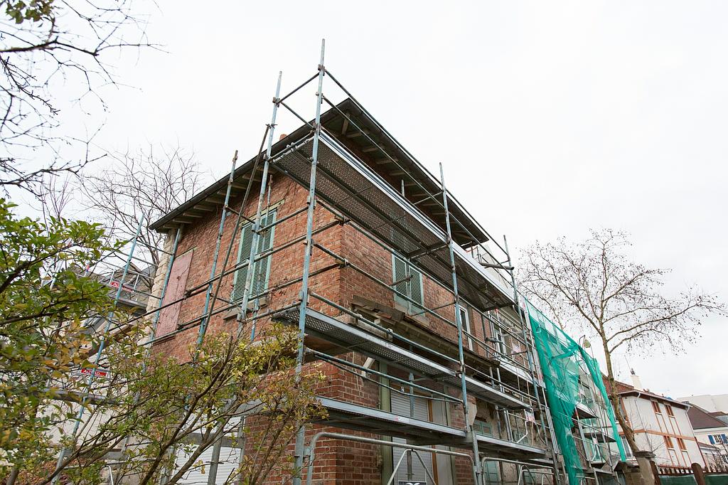 Rénovation d'une façade en briques