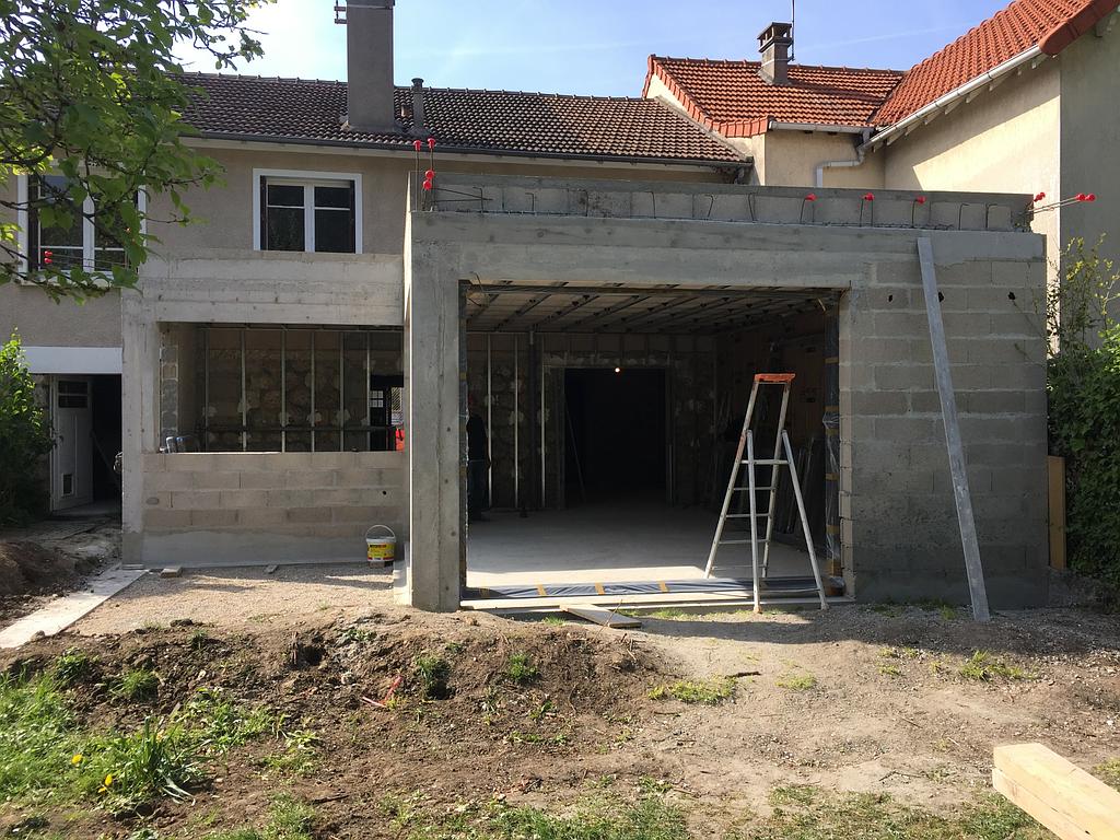 Travaux d'extension création cusine salle à manger