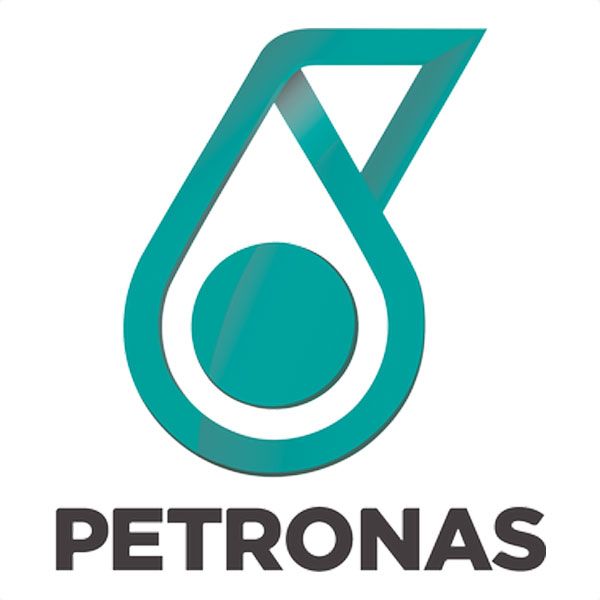 Ein Petronas-Logo mit einem Tropfen in der Mitte