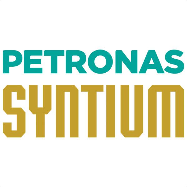 Das Logo von Petronas Synthium ist blau und gelb