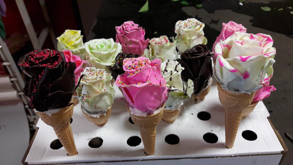 Cornet de glace floral