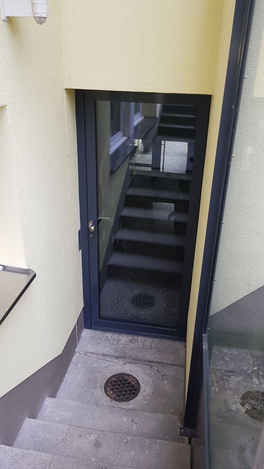 Nebeneingangstüre, Glaspaneel