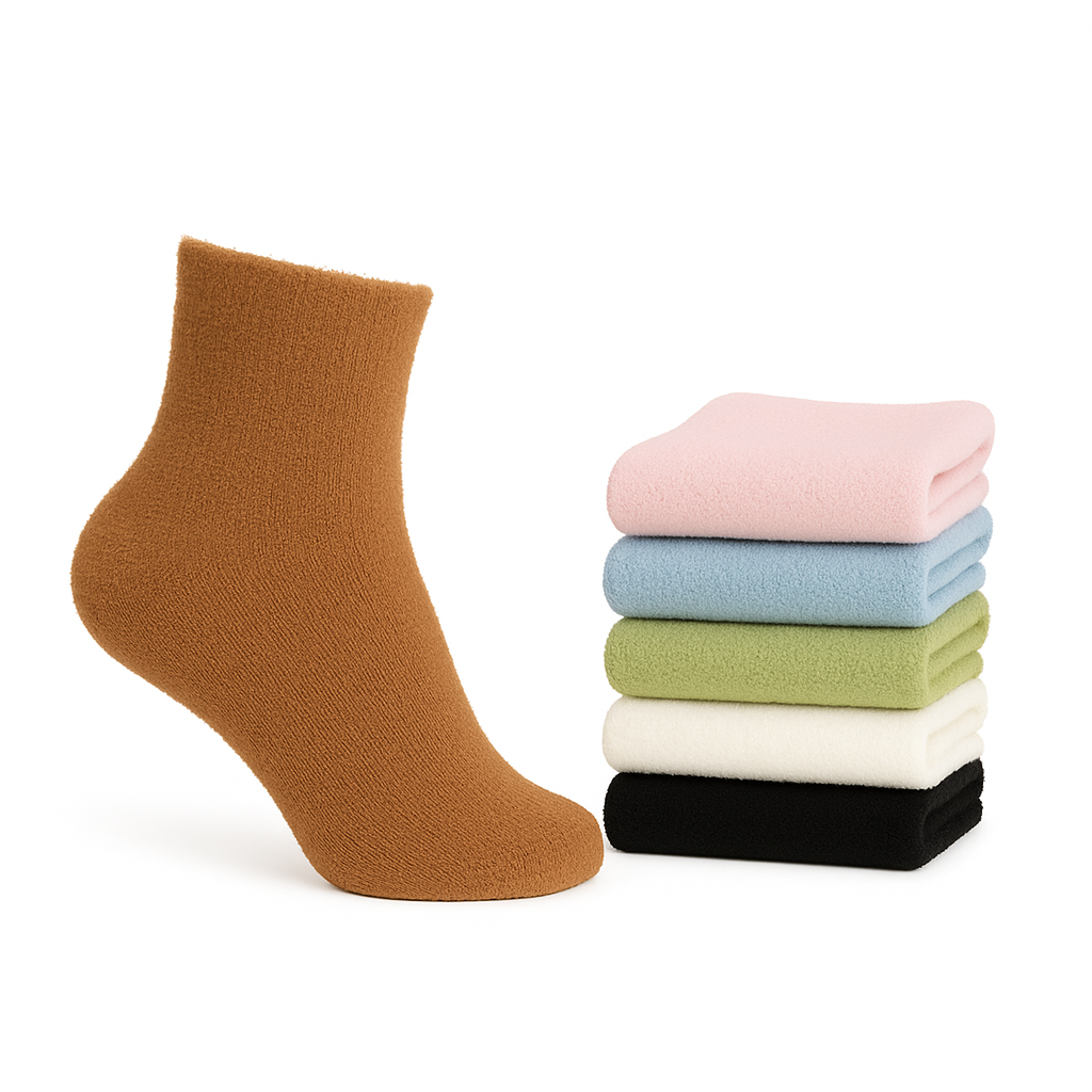 Calcetines térmicos tobilleros unisex - pack de 6 colores variados y negro interior afelpados suaves y calientes talla única