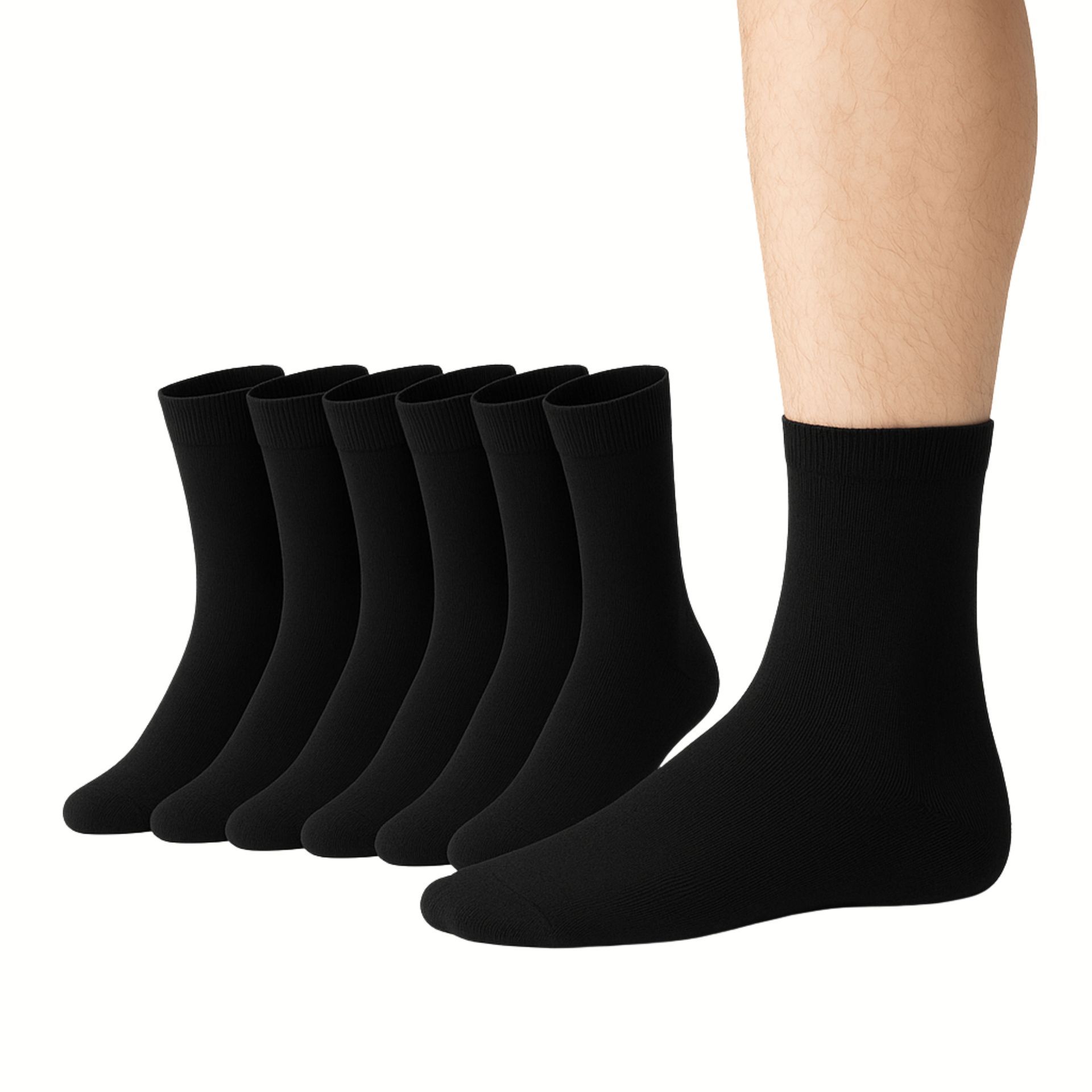pack de 6 calcetines mujer/hombre de algodón uso deportivo ó casual–unisex adulto cómodos transpirables y suaves. Medias en Blanco y Negro para cualquier ocasión (Algodón, Negro 40-46)