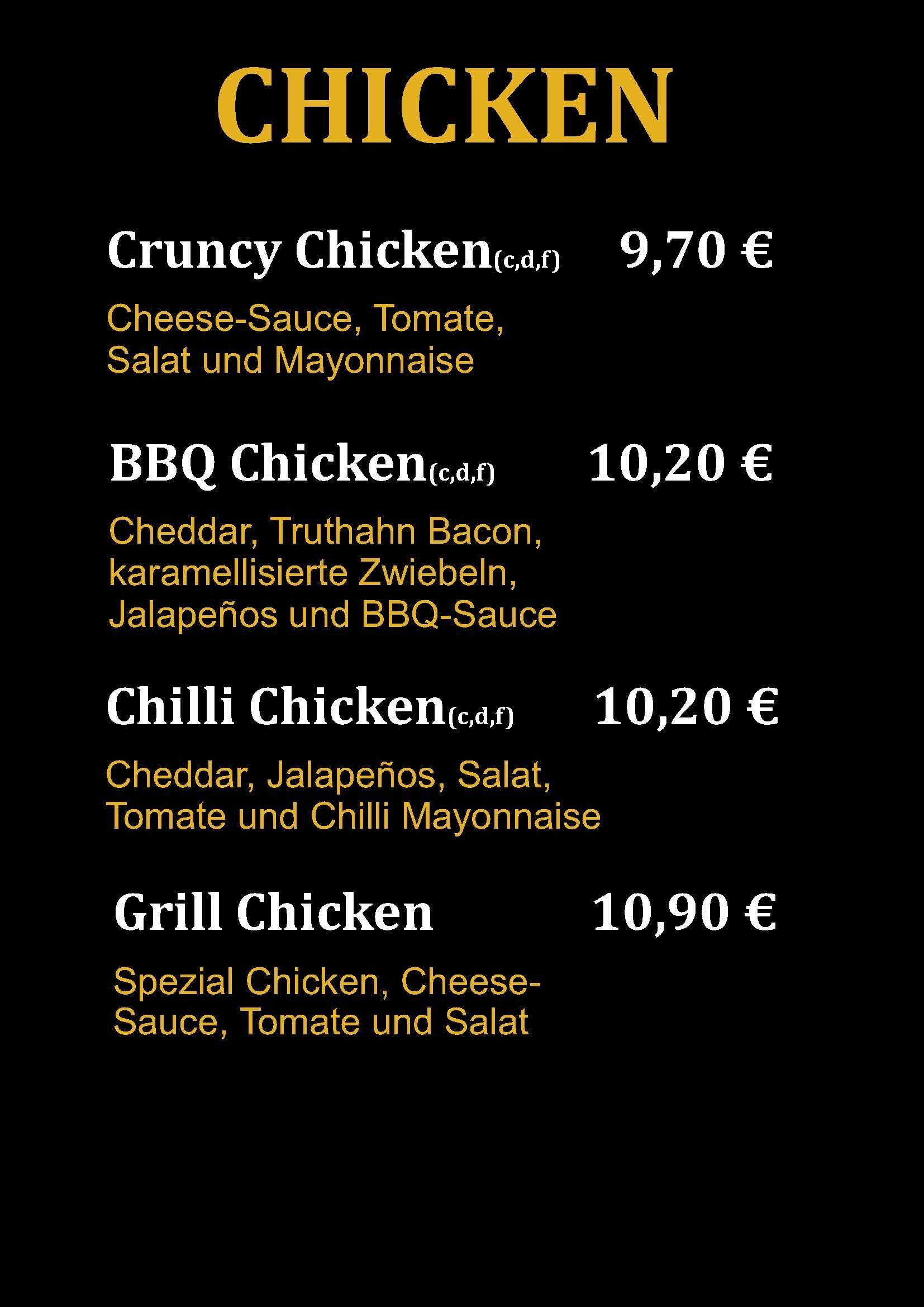Chicken - Speisekarte von Etmanus GmbH