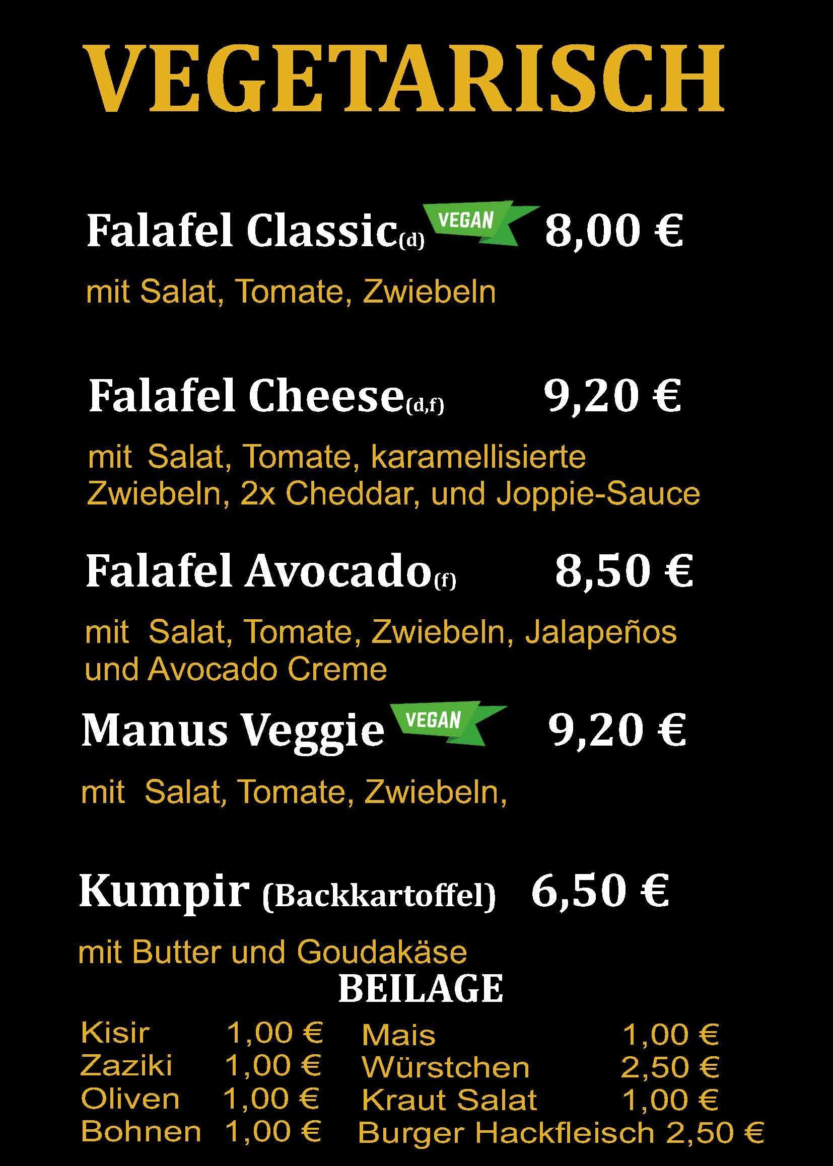 Vegetarisch - Speisekarte von Etmanus GmbH