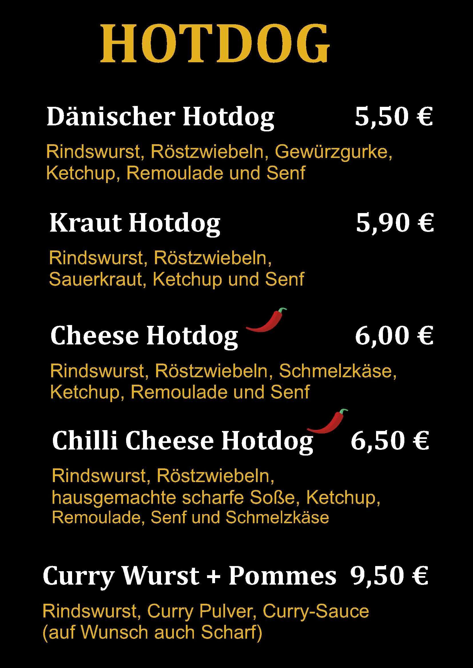 Hotdog - Speisekarte von Etmanus GmbH