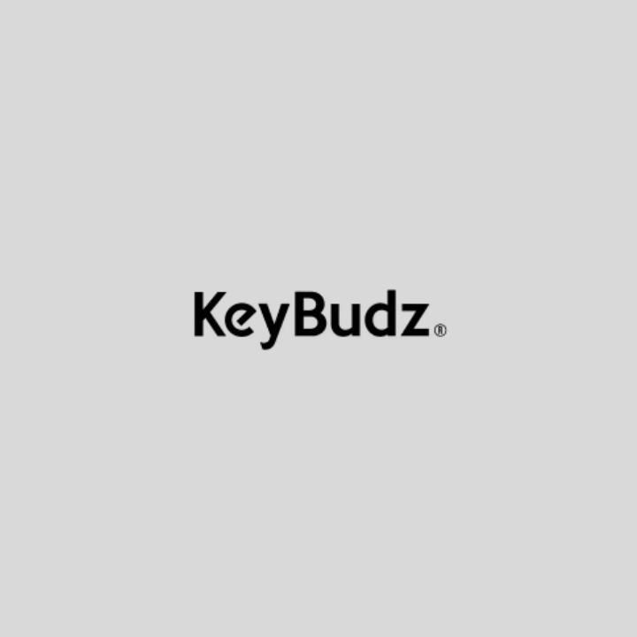 El logotipo de keybudz está sobre un fondo blanco.